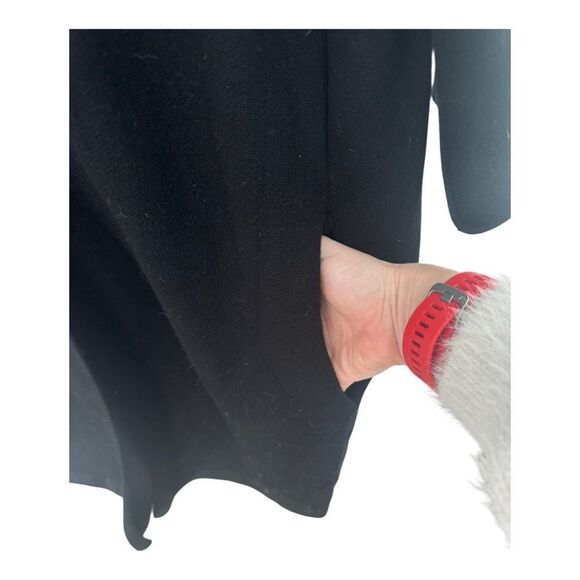 Zara Knit SZ M fur collar oversized winter coat - Picture 4 of 7